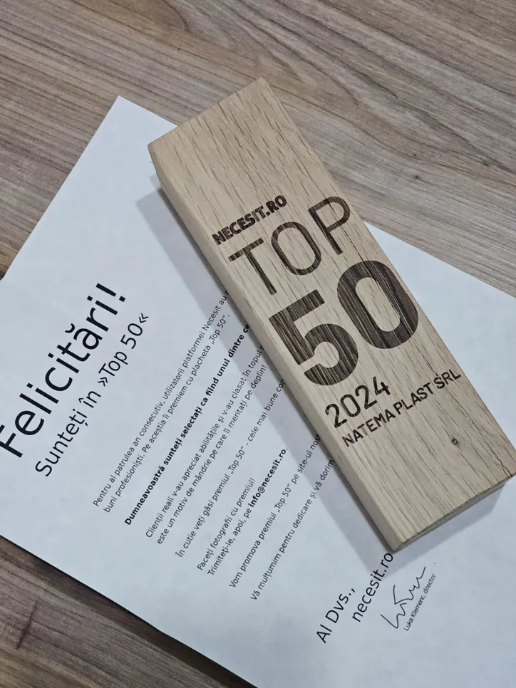 Natema Plast SRL, companie activă în județele Brașov, Sibiu, Vâlcea și în zona Deva (rază de 30 km), specializată în ferestre termopan și uși, a fost recunoscută pe platforma Necesit pentru calitatea și seriozitatea serviciilor oferite, având o evaluare de 4,7.